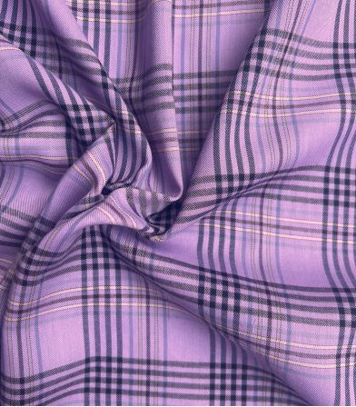 Tissu twill carreaux - Lilas Tissu twill carreaux - Lilas