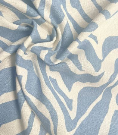 Tissu Lin viscose Zebra - bleu ciel Tissu Lin viscose Zebra - bleu ciel