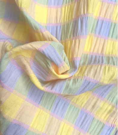 Tissu Seersucker acidulé