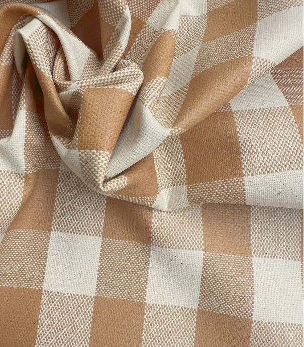 Tissu coton enduit - Carreaux Peanut
