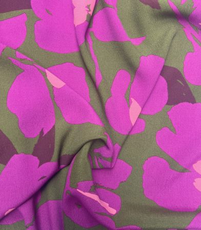 Tissu crêpe Magnolia - Kaki Tissu crêpe Magnolia - Kaki
