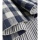 Tissu matelassé réversible - Carreaux Rayures Indigo Terracotta