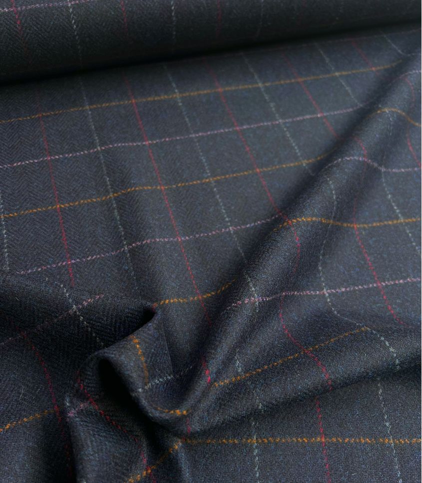 Tissu Lainage carreaux - George blue Tissu Lainage carreaux - George blue