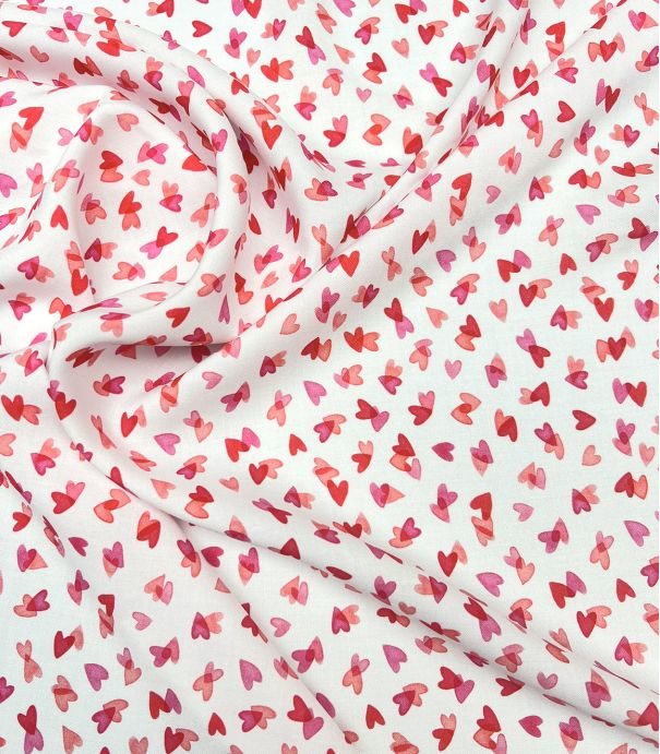 Tissu viscose - I Love you