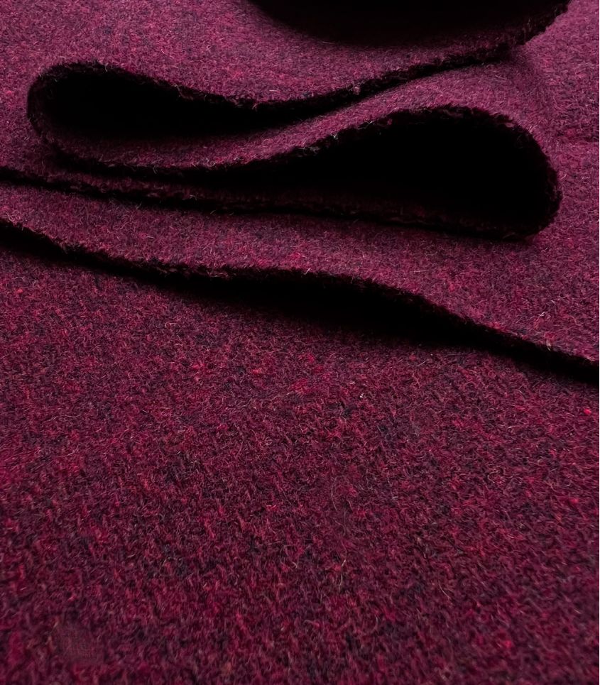 Tissu Drap de laine manteau - Grenat