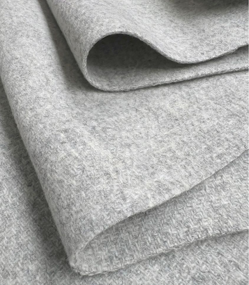 Tissu Drap de laine manteau - Gris chiné