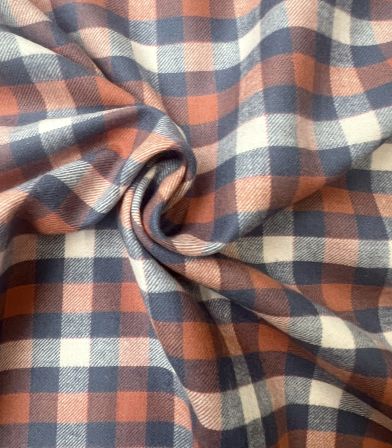 Tissu Flannelle de coton - bleu rouille