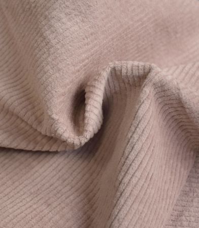 Tissu en velours côtelé élasthanne - Poudre