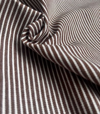 Tissu coton - Rayure Oshkosh - Chocolat
