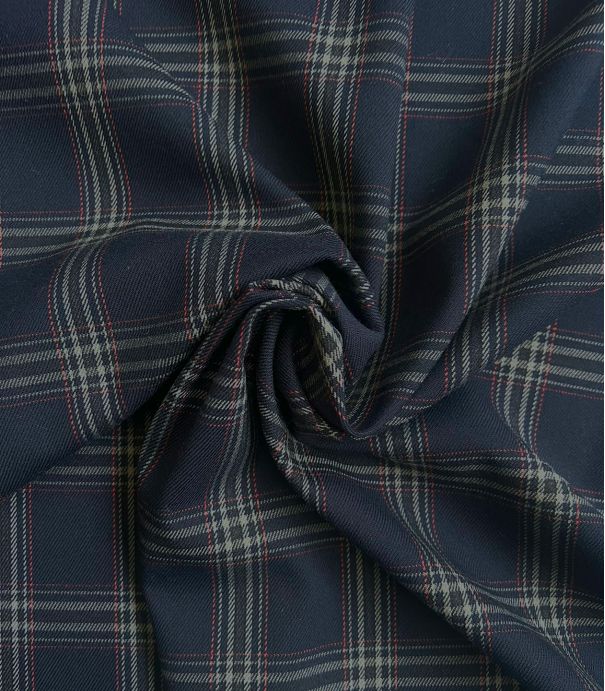 Tissu Ecossais - Marine Gris Tissu Ecossais - Marine Gris
