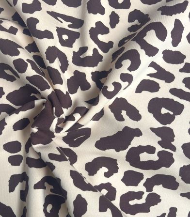 Tissu Sweat Big Léo - Chocolat