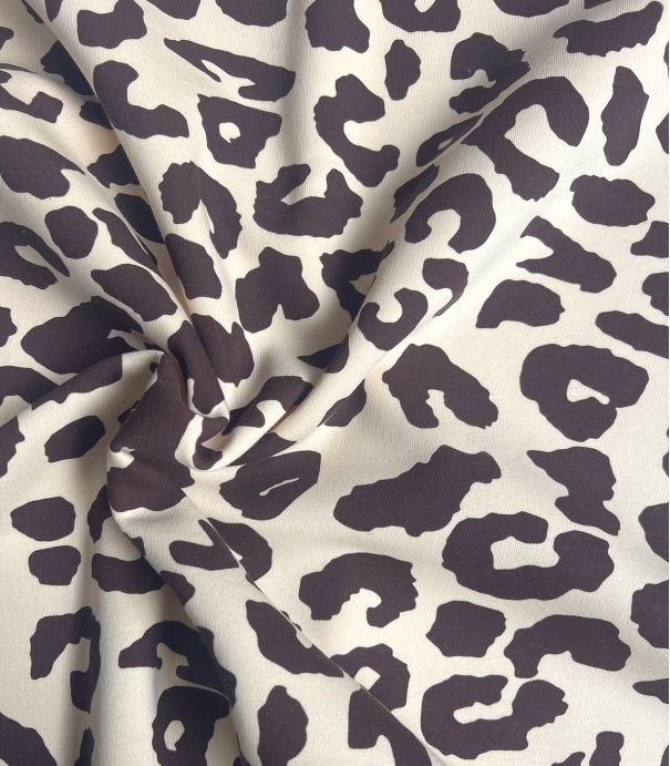 Tissu Sweat Big Léo - Chocolat