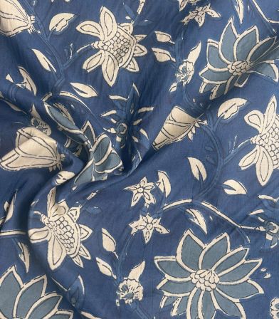 Voile de coton - Devika bleu marine