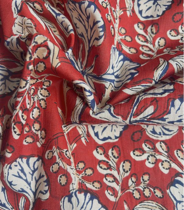 Voile de coton - Vamika rouge brique Voile de coton - Vamika rouge brique