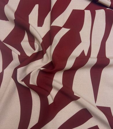 Tissu viscose Abstract Shape - Burgundy Tissu viscose Abstract Shape - Burgundy