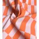 Tissu bachette damier - Orange Rose