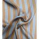 Tissu twill soie viscose - Rayures bleu / café