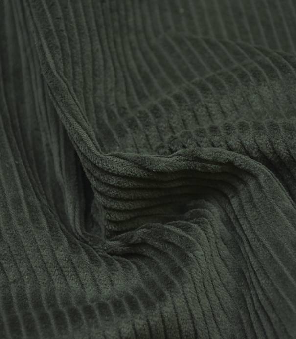 Tissu velours grosses côtes vert sombre Tissu velours grosses côtes vert sombre