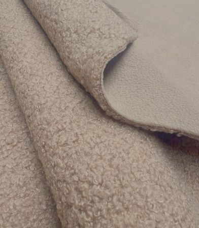 Tissu double face teddy / polaire - Beige Tissu double face teddy / polaire - Beige