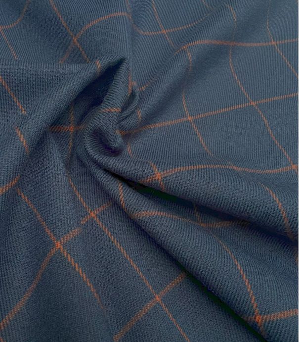 Tissu à carreaux - Marine / Noisette Tissu à carreaux - Marine / Noisette