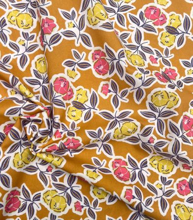 Tissu viscose Fanou - Caramel Tissu viscose Fanou - Caramel