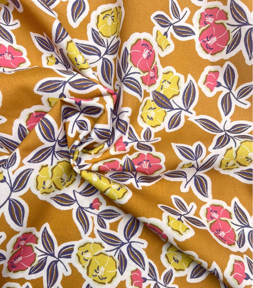 Tissu viscose Fanou - Caramel Tissu viscose Fanou - Caramel