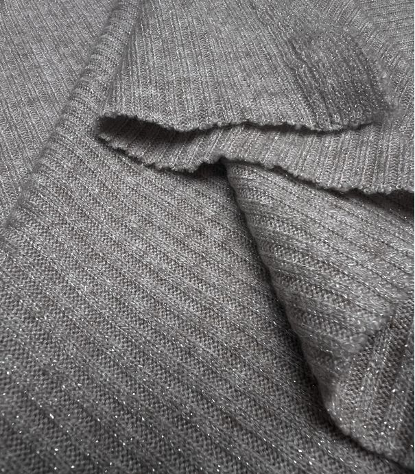 Tissu maille côtelé - Silver