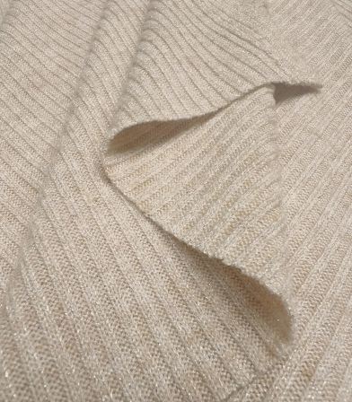 Tissu maille côtelé - Beige Tissu maille côtelé - Beige