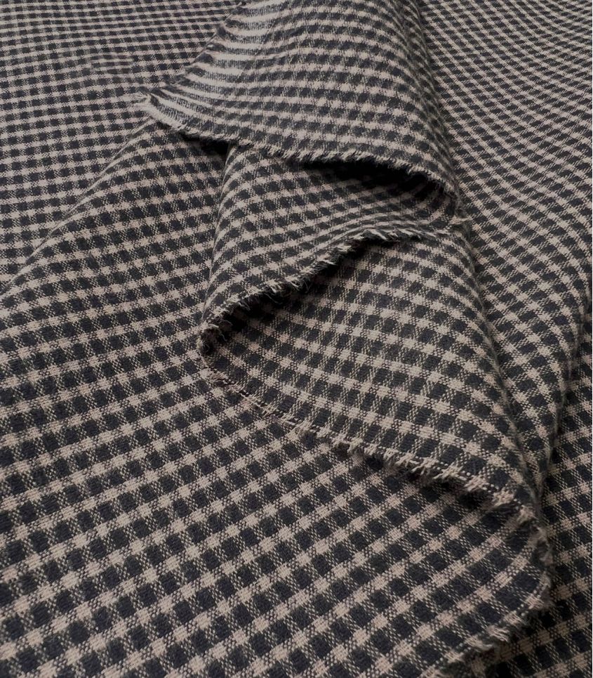Flannelle vichy - Noir Beige Flannelle vichy - Noir Beige
