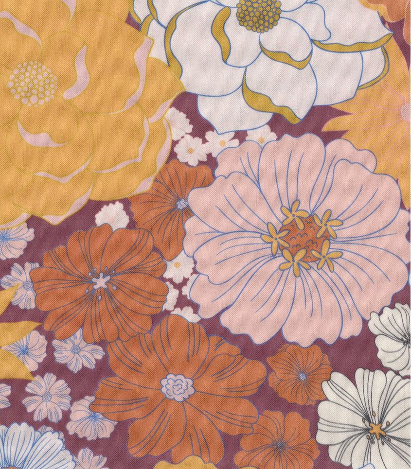 Tissu viscose - Fleurs d'automne Tissu viscose - Fleurs d'automne