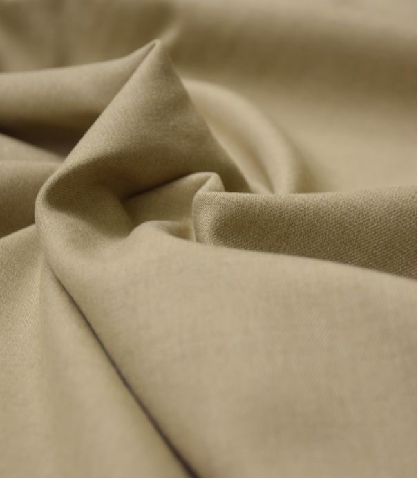 Tissu twill Bamboo et polyester recyclé - Beige chiné