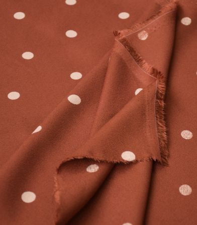 Tissu crêpe viscose - Jolly dots Noisette