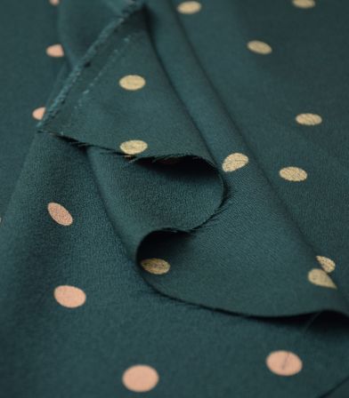 Tissu crêpe viscose - Jolly dots Vert bouteille