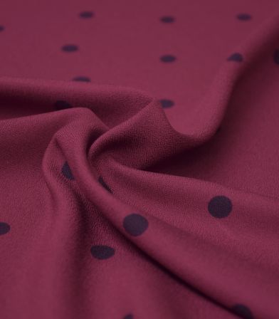 Tissu crêpe viscose - Jolly dots Cranberries