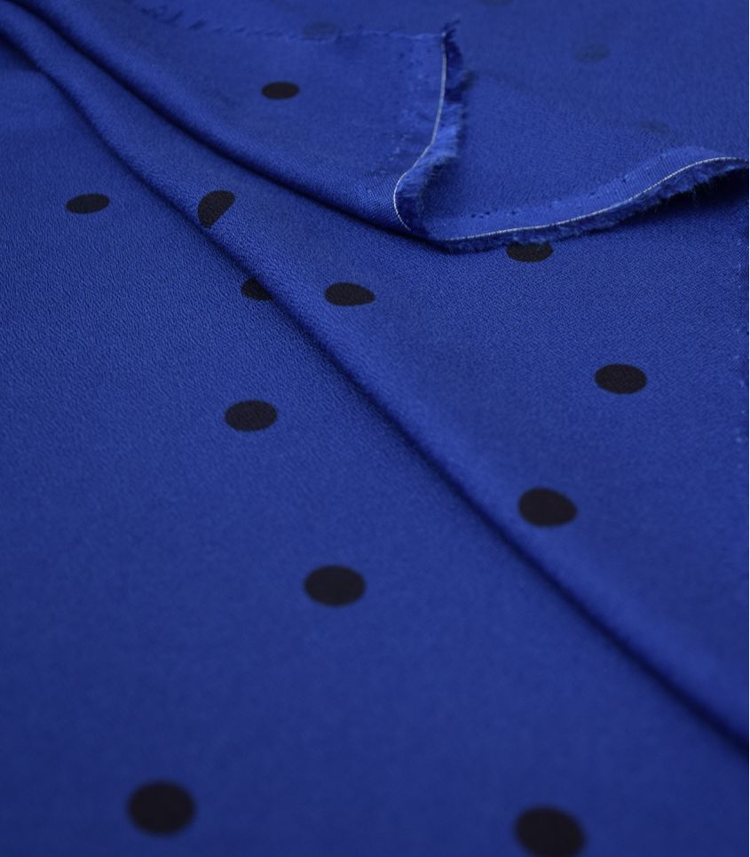 Tissu crêpe viscose - Jolly dots Cobalt blue Tissu crêpe viscose - Jolly dots Cobalt blue