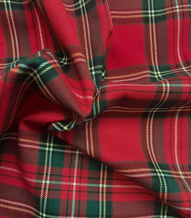 Tissu écossais rouge et vert