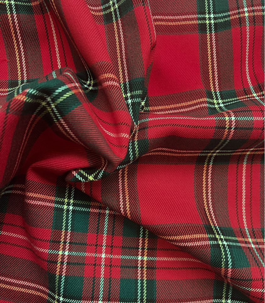 Tissu écossais rouge et vert