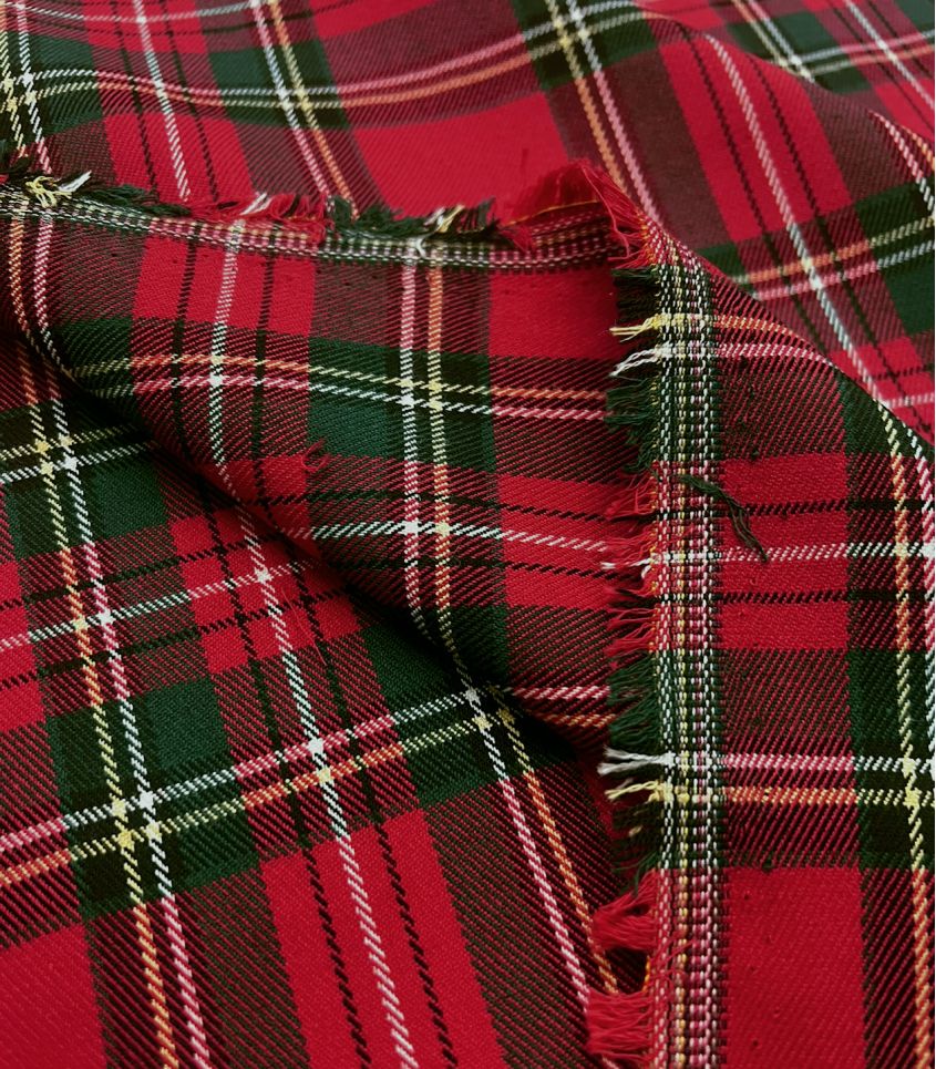 Tissu écossais rouge et vert Tissu écossais rouge et vert