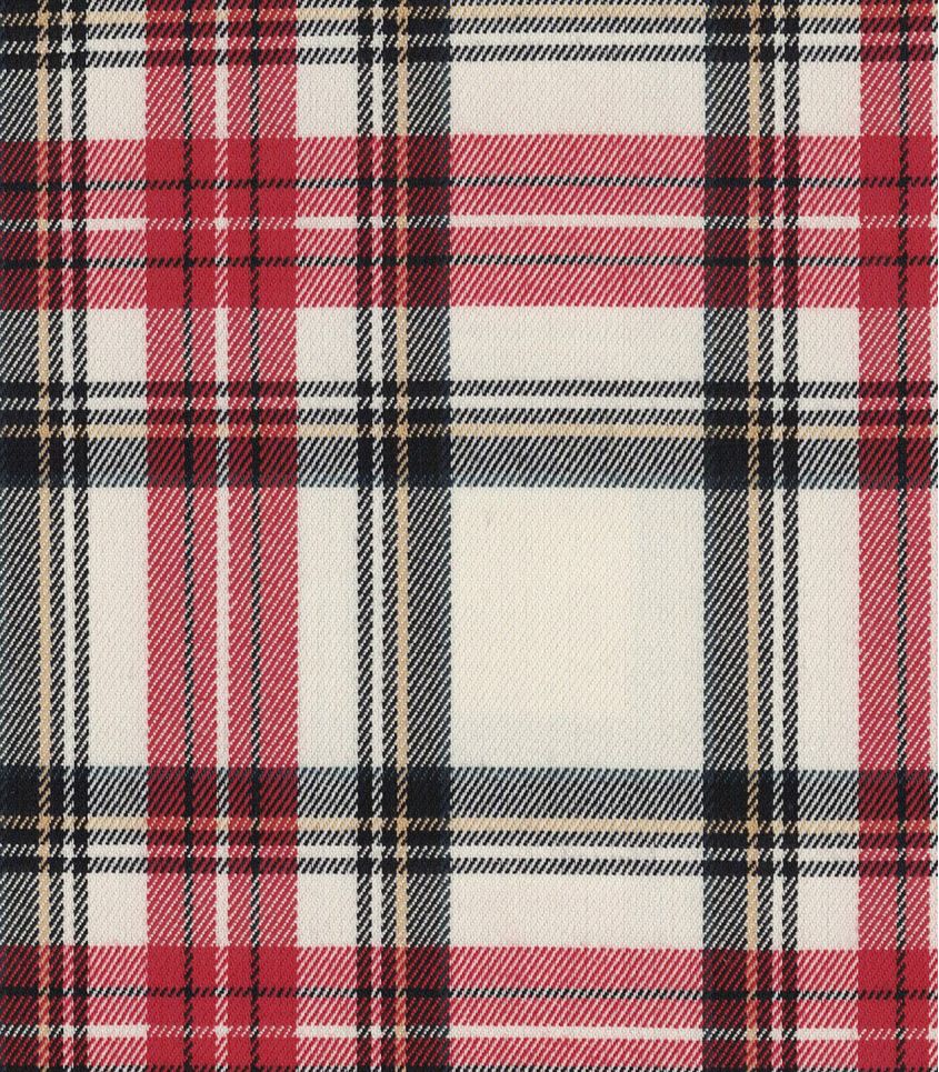 Tissu écossais écru et rouge Tissu écossais écru et rouge
