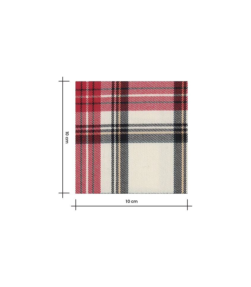 Tissu écossais écru et rouge Tissu écossais écru et rouge