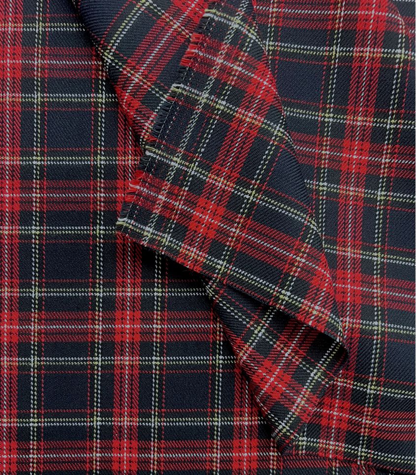 Tissu écossais marine et rouge Tissu écossais marine et rouge