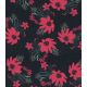 Tissu viscose - Fleurs rouges sur noir