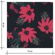 Tissu viscose - Fleurs rouges sur noir