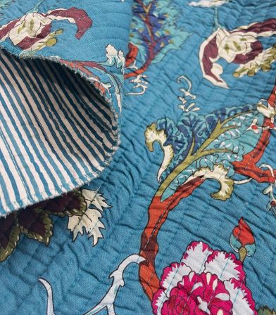 Matelassé Coton indien - Ritika bleu