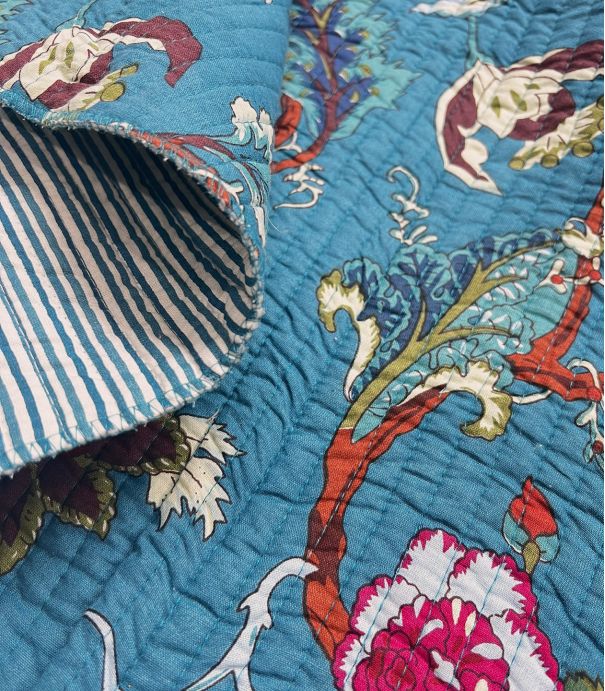 Matelassé Coton indien - Ritika bleu