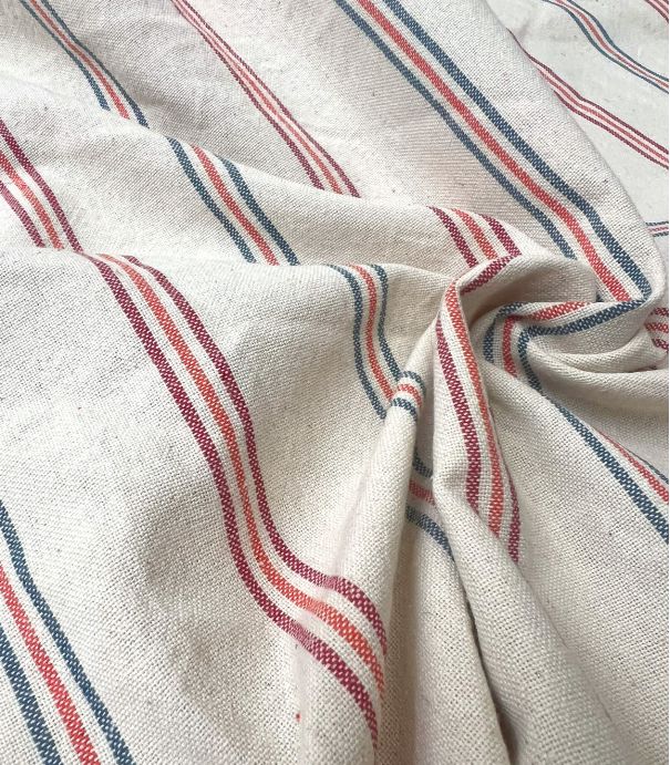 Tissu coton lavé - Rayures Multico