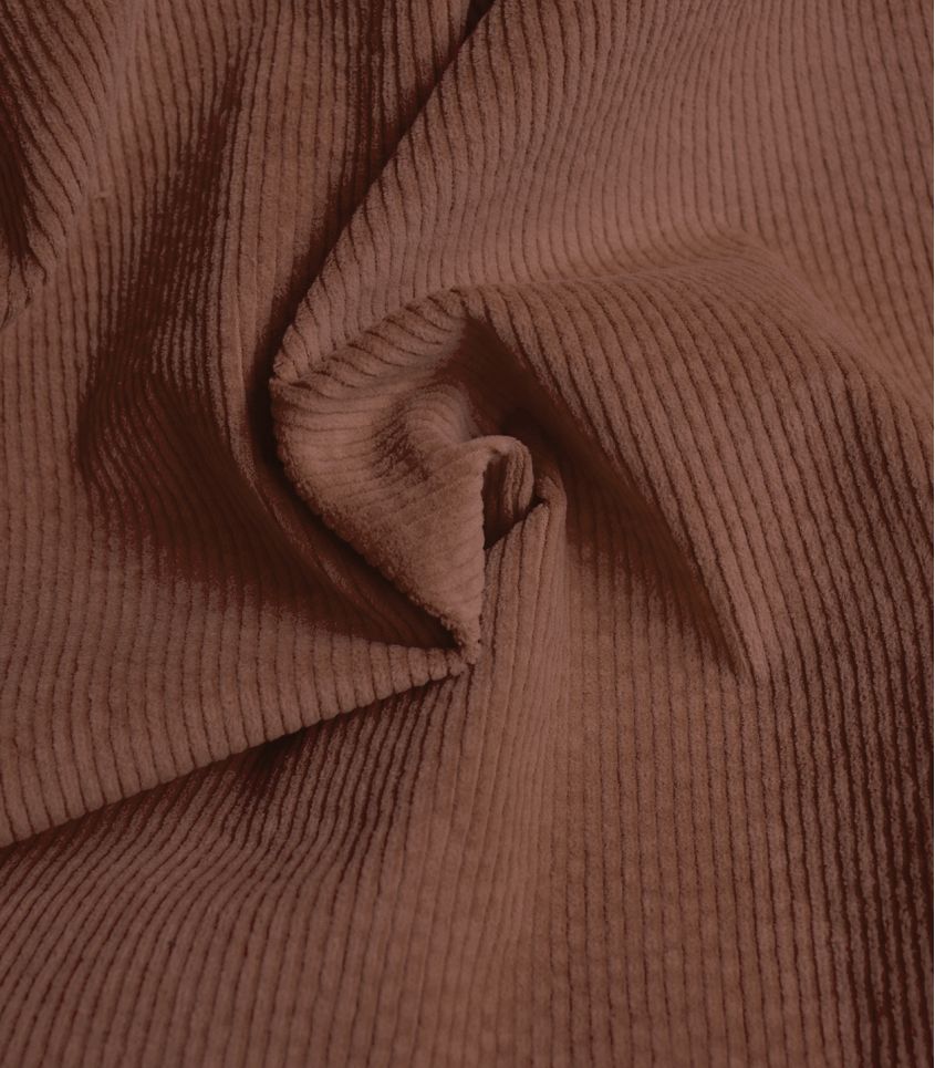 Tissu en velours côtelé élasthanne - Caramel
