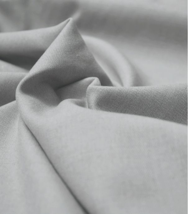 Tissu twill Bamboo et polyester recyclé - Gris chiné
