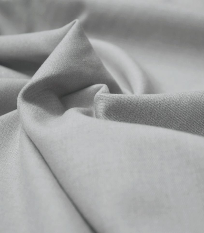 Tissu twill Bamboo et polyester recyclé - Gris chiné
