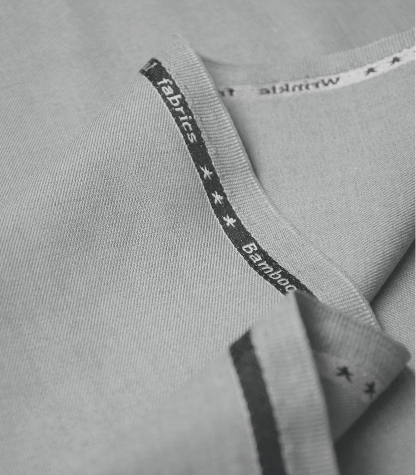 Tissu twill Bamboo et polyester recyclé - Gris chiné Tissu twill Bamboo et polyester recyclé - Gris chiné